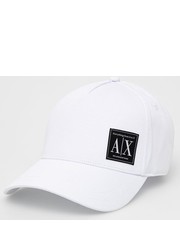 Czapka czapka bawełniana kolor biały z aplikacją - Answear.com Armani Exchange