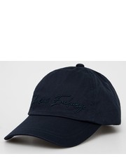 Czapka czapka bawełniana kolor granatowy z aplikacją - Answear.com Armani Exchange