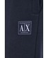 Spodnie męskie Armani Exchange spodnie dresowe bawełniane męskie kolor granatowy gładkie