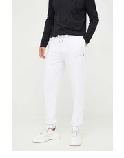 Spodnie męskie spodnie dresowe męskie kolor biały z nadrukiem - Answear.com Armani Exchange