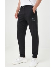 Spodnie męskie spodnie dresowe bawełniane męskie kolor czarny gładkie - Answear.com Armani Exchange