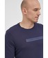 T-shirt - koszulka męska Armani Exchange Longsleeve bawełniany kolor granatowy z nadrukiem