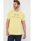 T-shirt - koszulka męska Armani Exchange t-shirt bawełniany kolor niebieski z nadrukiem