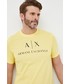 T-shirt - koszulka męska Armani Exchange t-shirt bawełniany kolor niebieski z nadrukiem