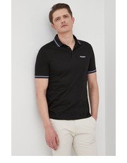 T-shirt - koszulka męska polo bawełniane kolor czarny z nadrukiem - Answear.com Armani Exchange