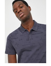 T-shirt - koszulka męska polo męski kolor granatowy wzorzysty - Answear.com Armani Exchange