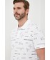 T-shirt - koszulka męska Armani Exchange polo męski kolor biały wzorzysty