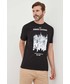 T-shirt - koszulka męska Armani Exchange t-shirt bawełniany kolor czarny z nadrukiem