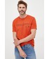T-shirt - koszulka męska Armani Exchange t-shirt bawełniany kolor pomarańczowy z nadrukiem