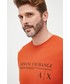 T-shirt - koszulka męska Armani Exchange t-shirt bawełniany kolor pomarańczowy z nadrukiem