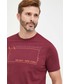 T-shirt - koszulka męska Armani Exchange t-shirt bawełniany kolor bordowy z nadrukiem
