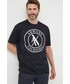 T-shirt - koszulka męska Armani Exchange t-shirt bawełniany kolor granatowy melanżowy