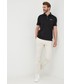 T-shirt - koszulka męska Armani Exchange polo bawełniane kolor czarny z nadrukiem