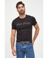 T-shirt - koszulka męska Armani Exchange t-shirt bawełniany kolor czarny z aplikacją