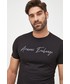 T-shirt - koszulka męska Armani Exchange t-shirt bawełniany kolor czarny z aplikacją