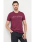 T-shirt - koszulka męska Armani Exchange t-shirt bawełniany kolor fioletowy z aplikacją