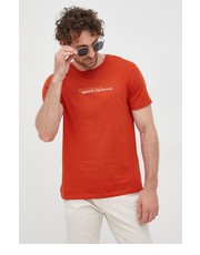 T-shirt - koszulka męska t-shirt bawełniany kolor czerwony z nadrukiem - Answear.com Armani Exchange