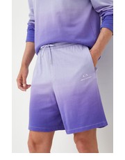 Krótkie spodenki męskie szorty bawełniane męskie kolor fioletowy - Answear.com Armani Exchange