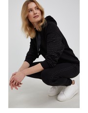 Bluza Bluza damska kolor czarny z kapturem z aplikacją - Answear.com Armani Exchange