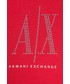 Bluza Armani Exchange bluza damska kolor czerwony z kapturem