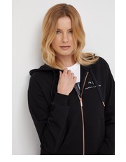 Bluza bluza damska kolor czarny z kapturem gładka - Answear.com Armani Exchange