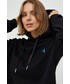 Bluza Armani Exchange bluza bawełniana damska kolor czarny z kapturem z aplikacją