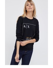 Bluza bluza bawełniana damska kolor czarny z nadrukiem - Answear.com Armani Exchange