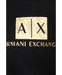 Bluza Armani Exchange bluza damska kolor czarny z kapturem z nadrukiem