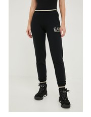 Spodnie EA7 Emporio Armani spodnie dresowe damskie kolor czarny wzorzyste - Answear.com Ea7 Emporio Armani