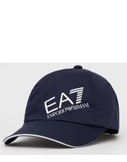 Czapka EA7 Emporio Armani czapka bawełniana kolor granatowy z aplikacją - Answear.com Ea7 Emporio Armani