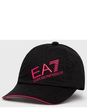 Czapka EA7 Emporio Armani czapka bawełniana kolor czarny z aplikacją - Answear.com Ea7 Emporio Armani