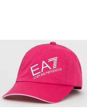 Czapka EA7 Emporio Armani czapka bawełniana kolor fioletowy z aplikacją - Answear.com Ea7 Emporio Armani