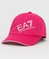 Czapka Ea7 Emporio Armani EA7 Emporio Armani czapka bawełniana kolor fioletowy z aplikacją