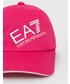 Czapka Ea7 Emporio Armani EA7 Emporio Armani czapka bawełniana kolor fioletowy z aplikacją