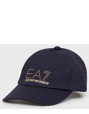Czapka EA7 Emporio Armani czapka bawełniana kolor granatowy z aplikacją - Answear.com Ea7 Emporio Armani