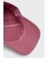 Czapka Ea7 Emporio Armani EA7 Emporio Armani czapka bawełniana kolor różowy z aplikacją