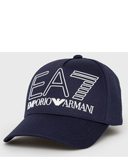 Czapka EA7 Emporio Armani czapka kolor granatowy z aplikacją - Answear.com Ea7 Emporio Armani