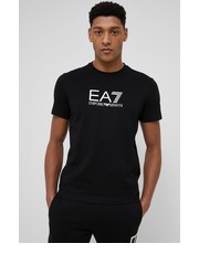 T-shirt - koszulka męska EA7 Emporio Armani T-shirt bawełniany kolor czarny z nadrukiem - Answear.com Ea7 Emporio Armani