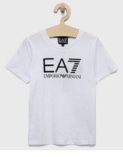 Koszulka EA7 Emporio Armani t-shirt bawełniany kolor biały z nadrukiem - Answear.com Ea7 Emporio Armani