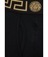 Spodnie męskie Versace legginsy męskie kolor czarny z aplikacją