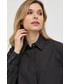 Koszula Karl Lagerfeld koszula bawełniana damska kolor czarny relaxed z kołnierzykiem klasycznym
