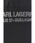 Koszula Karl Lagerfeld koszula bawełniana damska kolor czarny relaxed z kołnierzykiem klasycznym