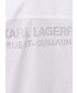 Koszula Karl Lagerfeld koszula bawełniana damska kolor biały relaxed z kołnierzykiem klasycznym