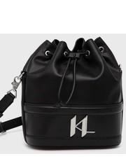 Torebka skórzana torebka skórzana kolor czarny - Answear.com Karl Lagerfeld