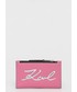 Portfel Karl Lagerfeld portfel skórzany damski kolor różowy