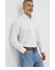 Koszula męska koszula bawełniana męska kolor biały regular z kołnierzykiem klasycznym - Answear.com Karl Lagerfeld