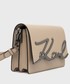 Listonoszka Karl Lagerfeld torebka skórzana kolor beżowy