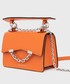 Listonoszka Karl Lagerfeld torebka skórzana kolor pomarańczowy