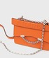 Listonoszka Karl Lagerfeld torebka skórzana kolor pomarańczowy