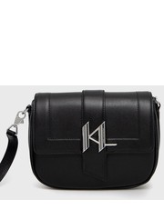 Listonoszka torebka skórzana kolor czarny - Answear.com Karl Lagerfeld